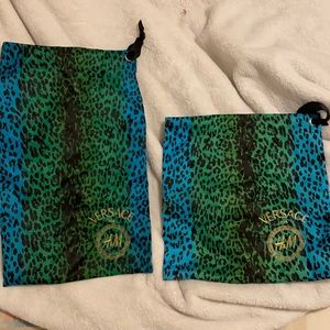 Versace For H&M Dust Cover Bag Shoe Blue Green Leopard